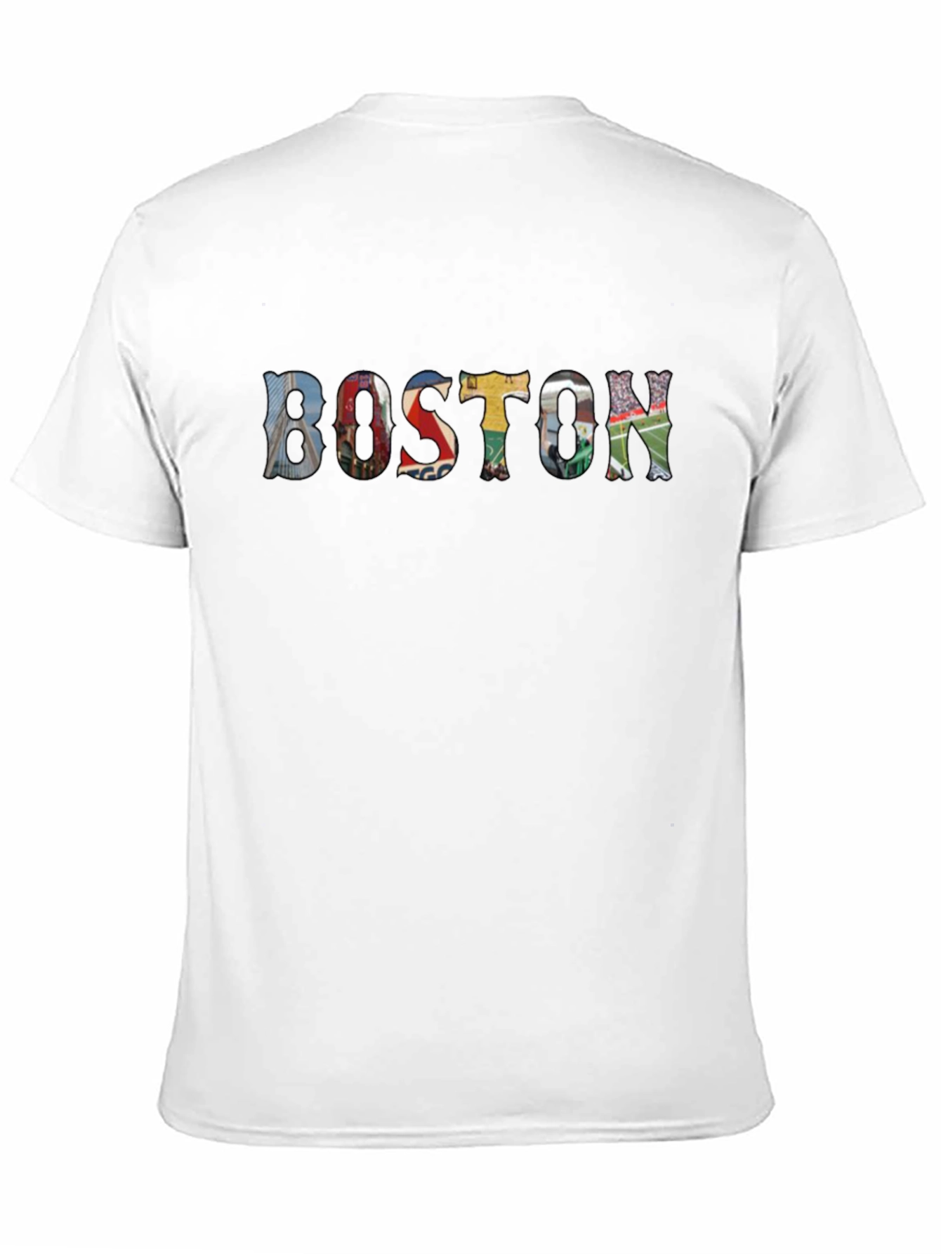 Boston Landmark Collage Graphic T-Shirt - Black