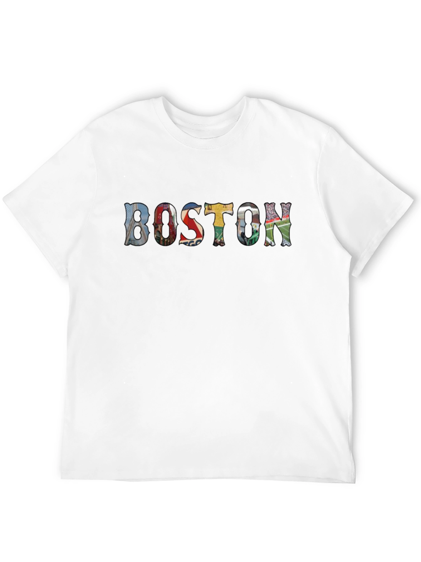Boston Landmark Collage Graphic T-Shirt - Black