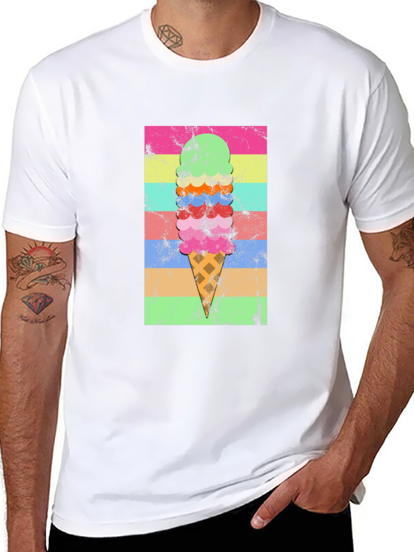 Retro Ice Cream Cone Graphic T-Shirt