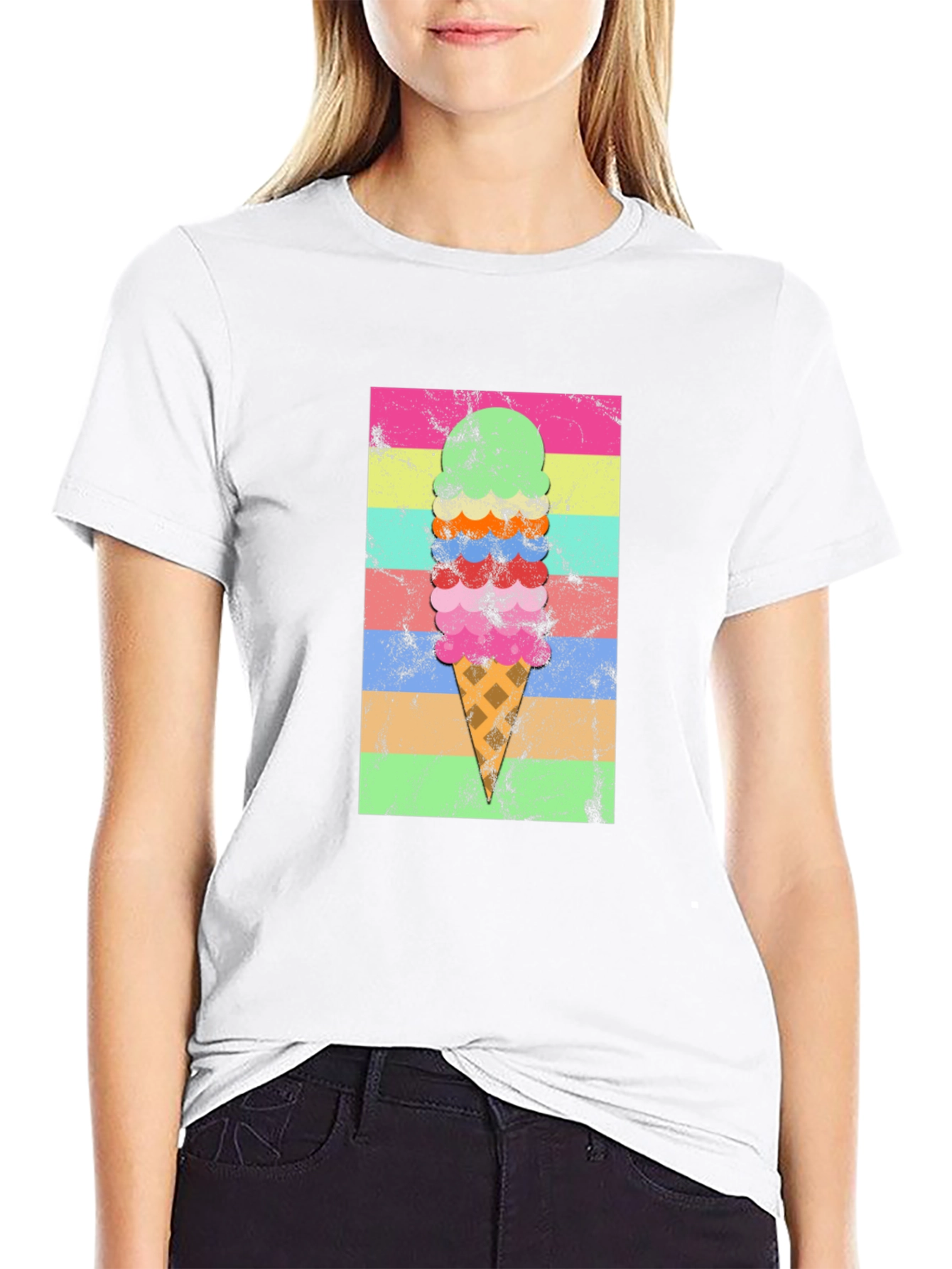 Retro Ice Cream Cone Graphic T-Shirt