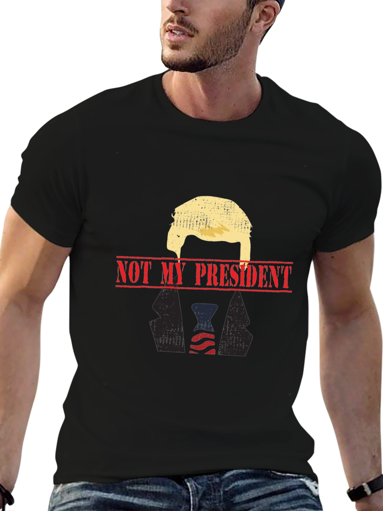 Not My President Graphic Tee - Black Political T-Shirt