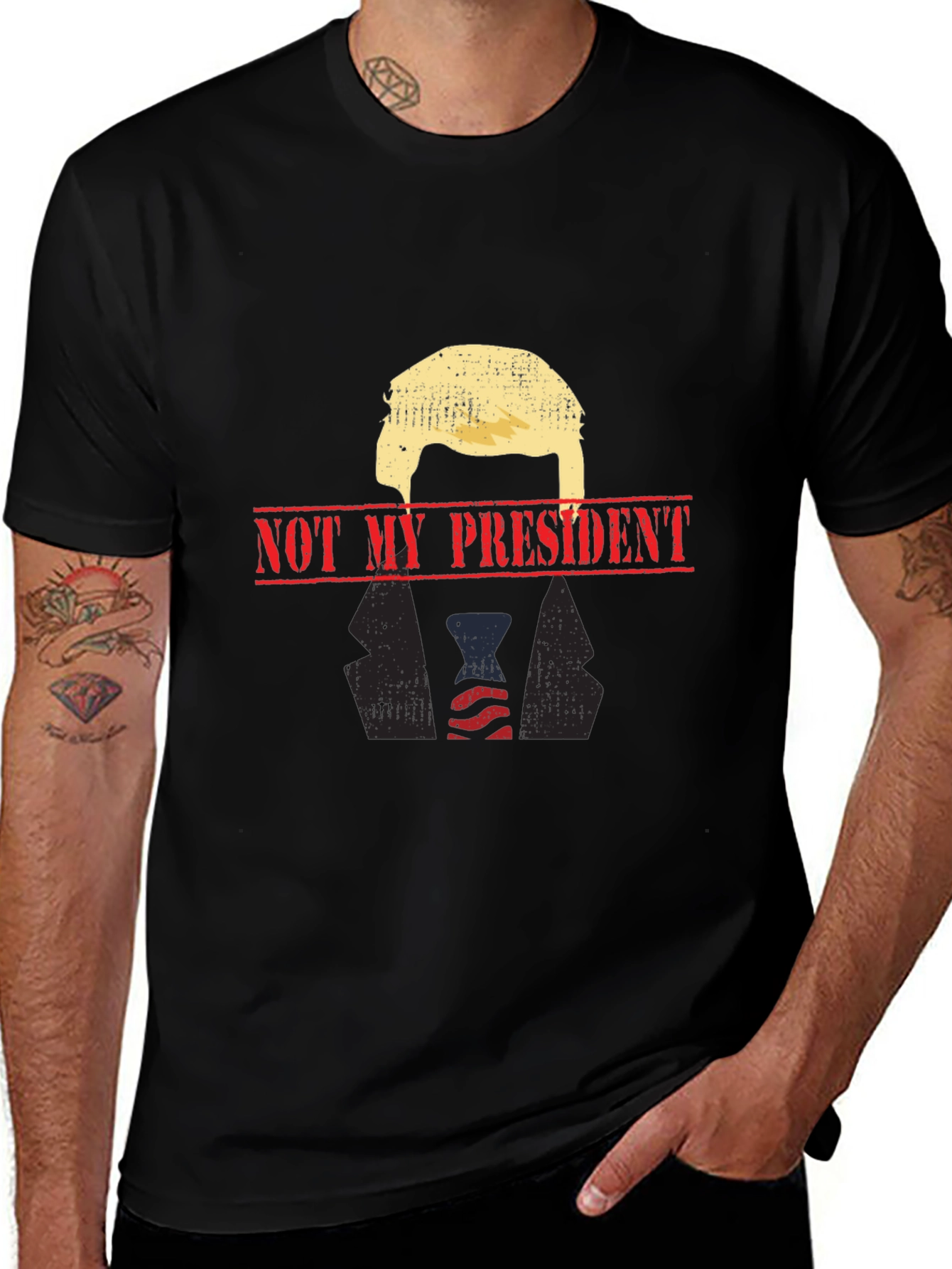 Not My President Graphic Tee - Black Political T-Shirt