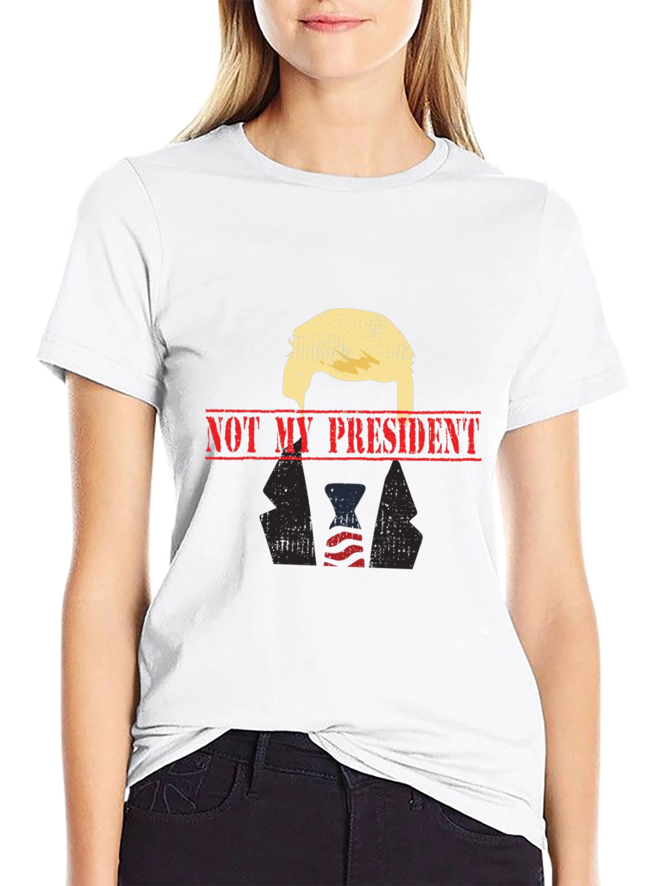 Not My President Graphic Tee - Black Political T-Shirt
