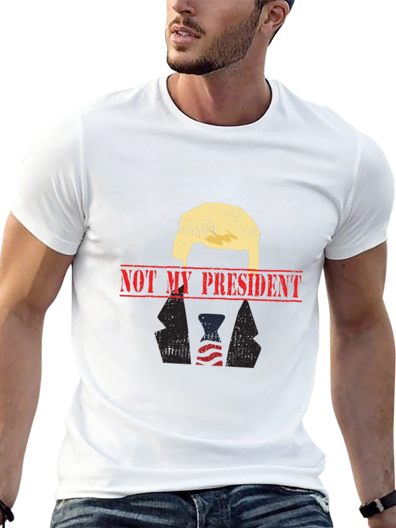 Not My President Graphic Tee - Black Political T-Shirt