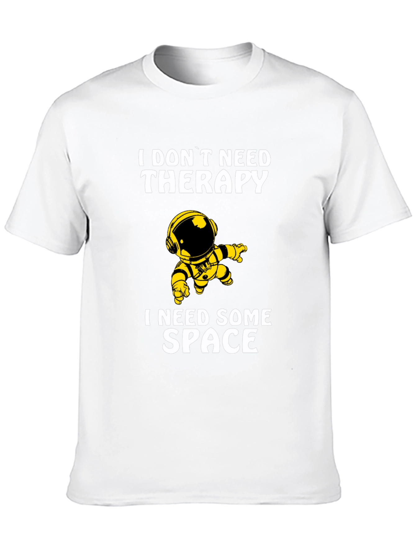 Space Therapy Humor Black Graphic T-Shirt