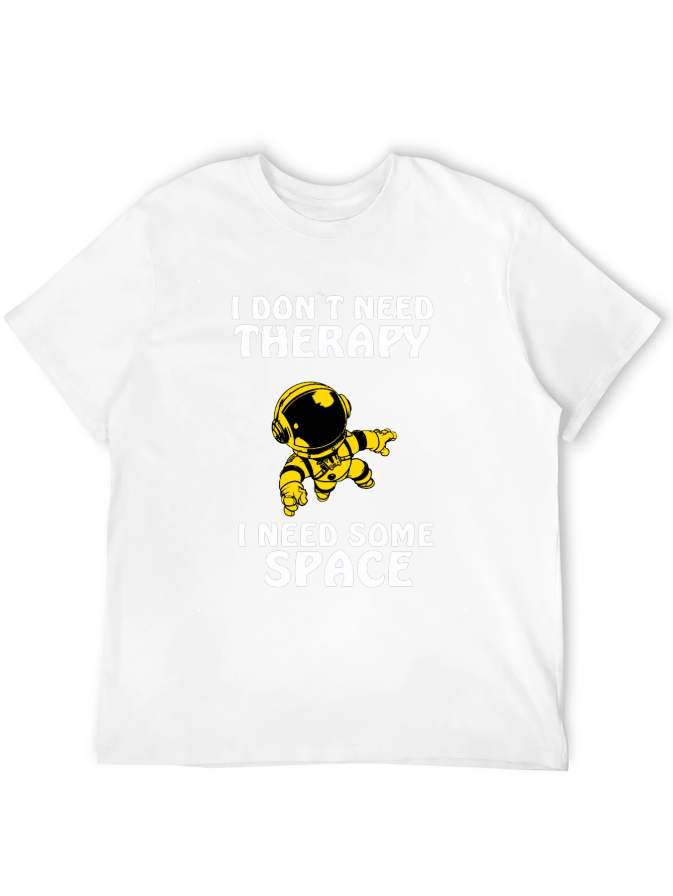 Space Therapy Humor Black Graphic T-Shirt