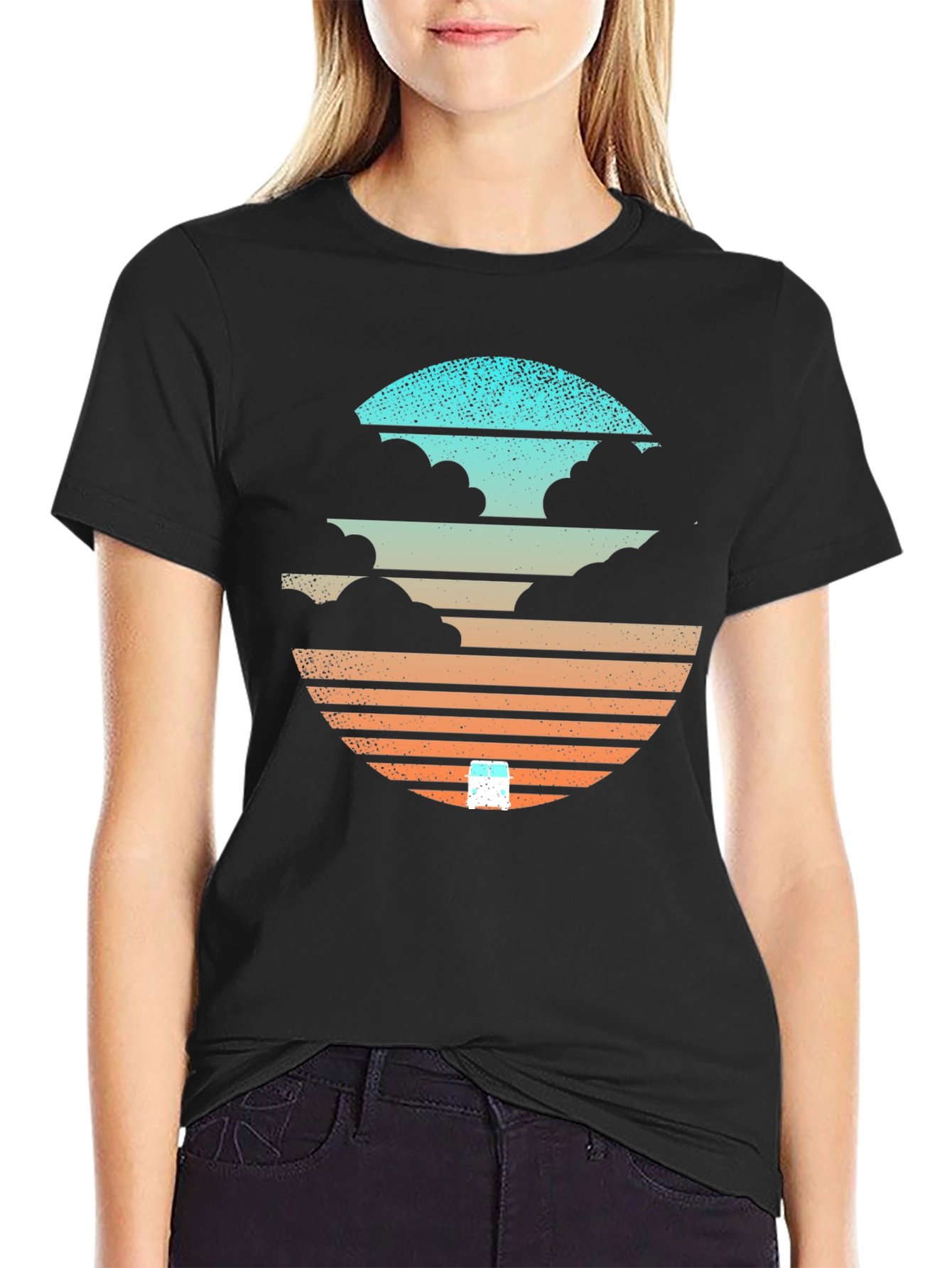 Sunset Cloud Graphic Tee - Cool Retro Design