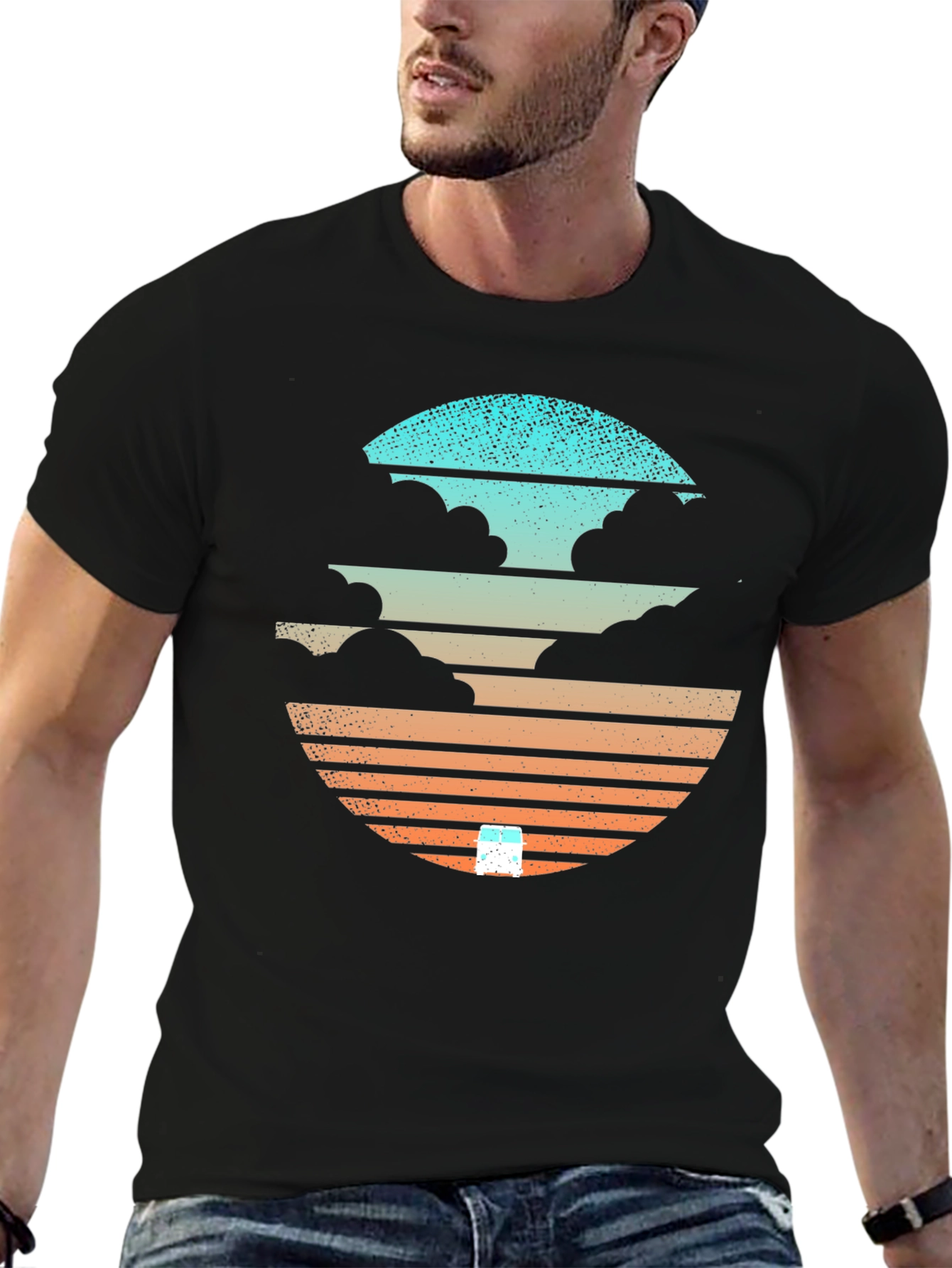Sunset Cloud Graphic Tee - Cool Retro Design