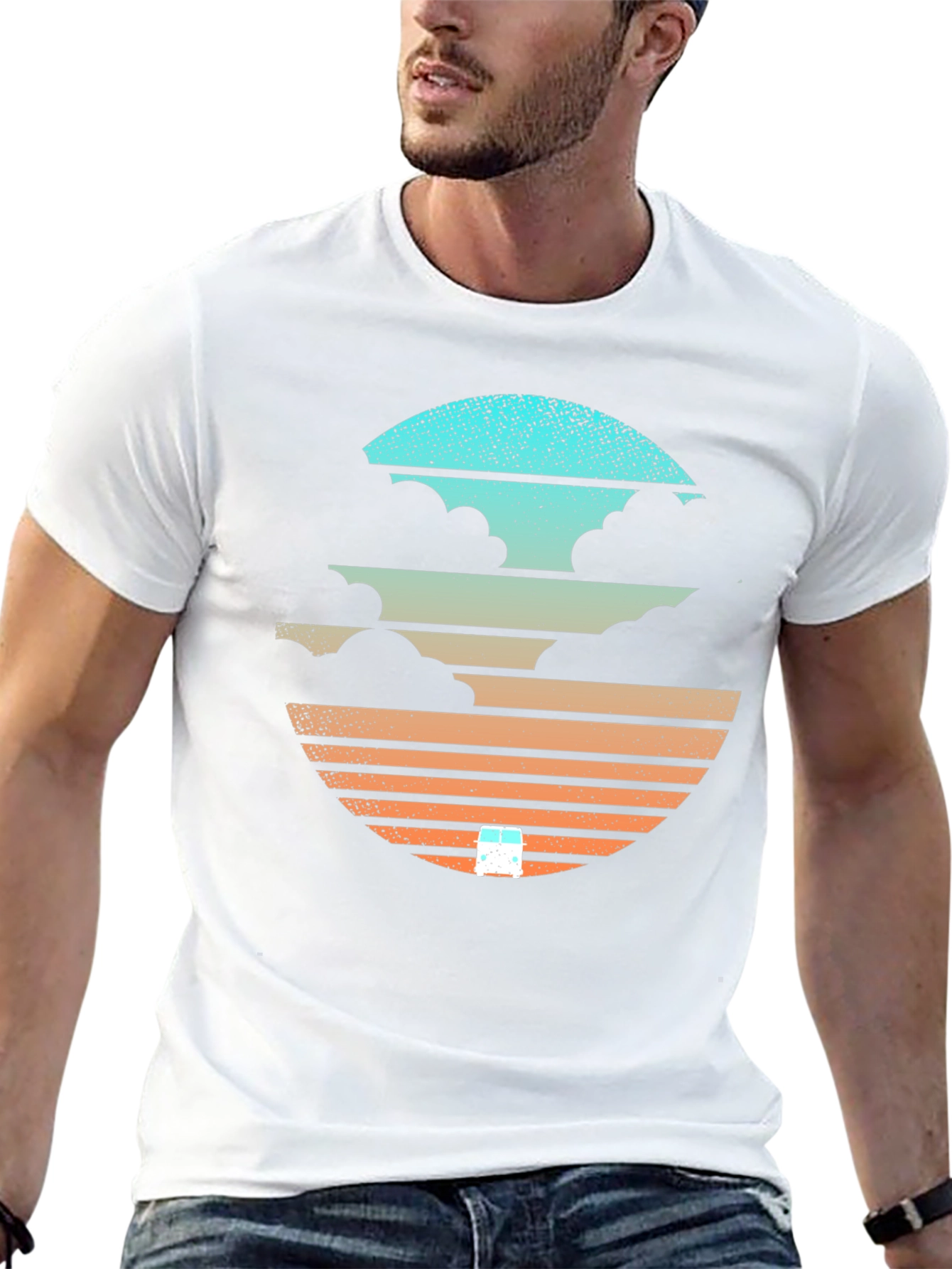 Sunset Cloud Graphic Tee - Cool Retro Design