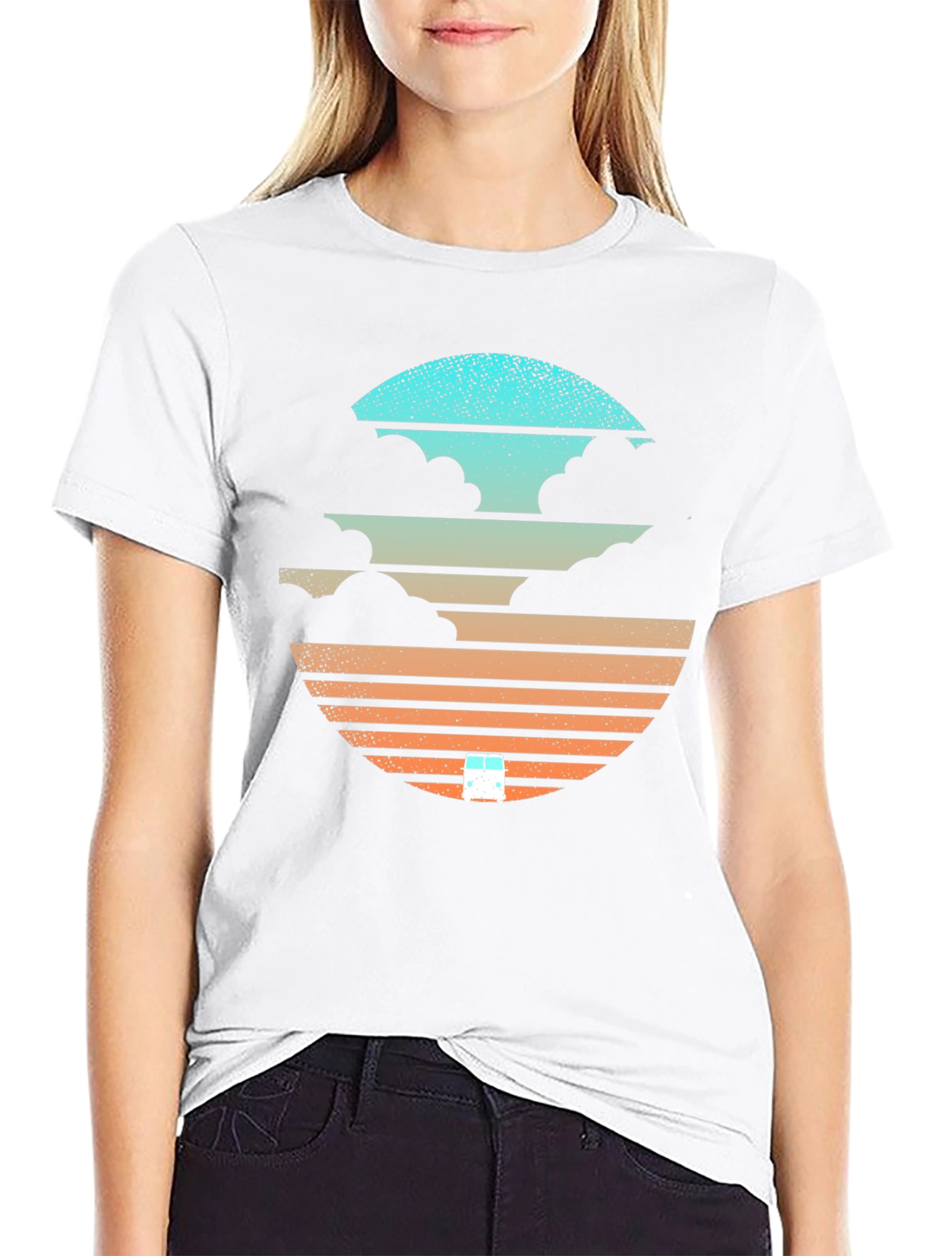 Sunset Cloud Graphic Tee - Cool Retro Design