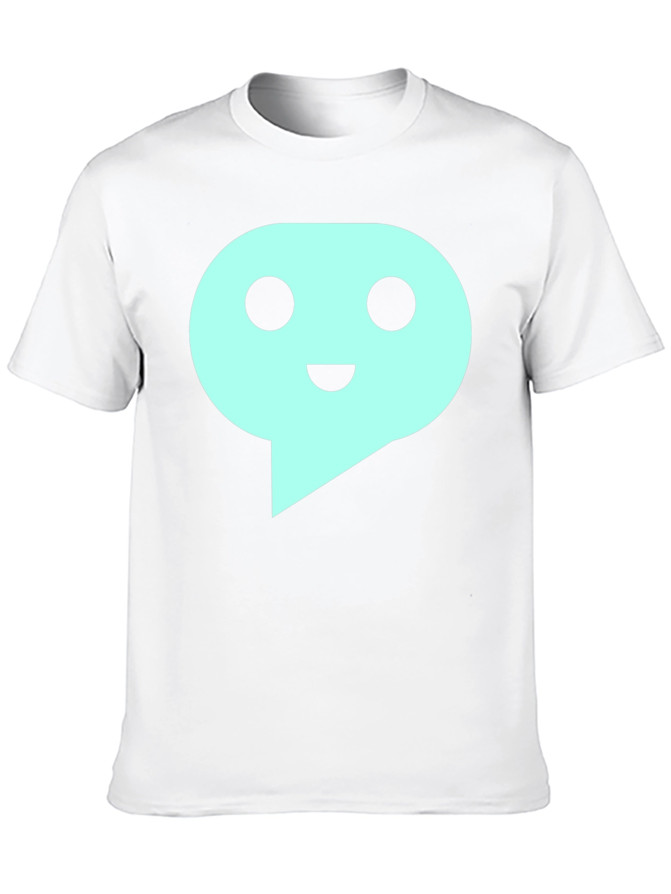Mens Black T-Shirt with Teal Speech Bubble Graphic