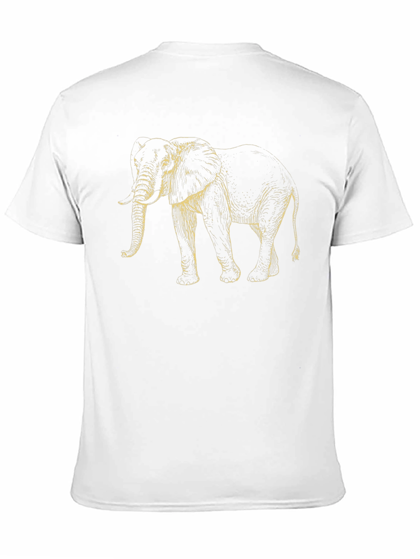 Elephant Graphic Print Mens T-Shirt - Black