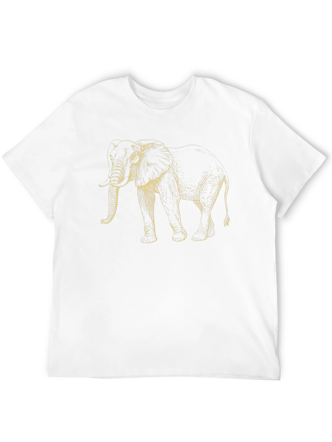 Elephant Graphic Print Mens T-Shirt - Black