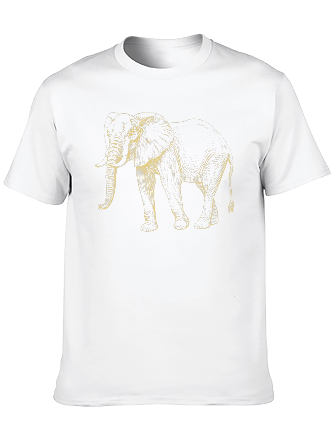 Elephant Graphic Print Mens T-Shirt - Black