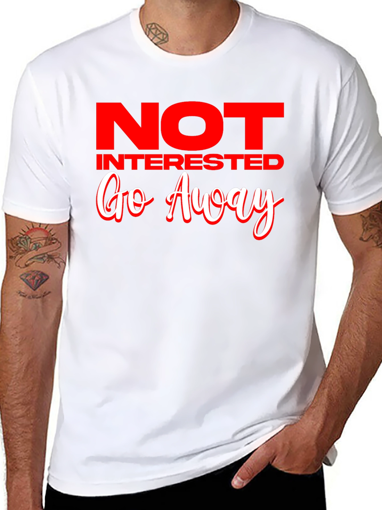 Not Interested Go Away Black T-Shirt