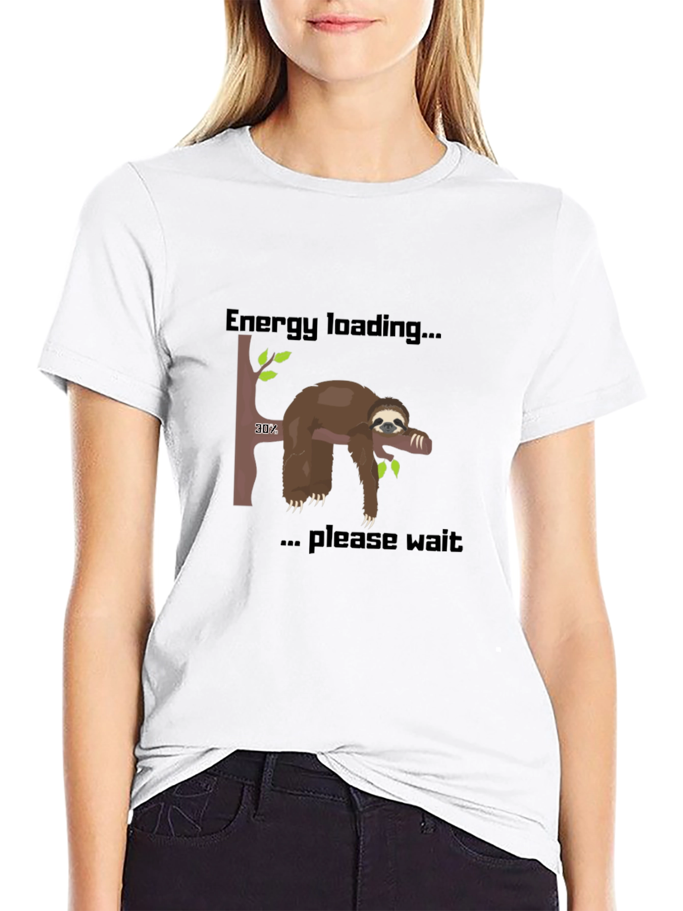 Energy Loading Sloth T-Shirt - Funny Graphic Tee
