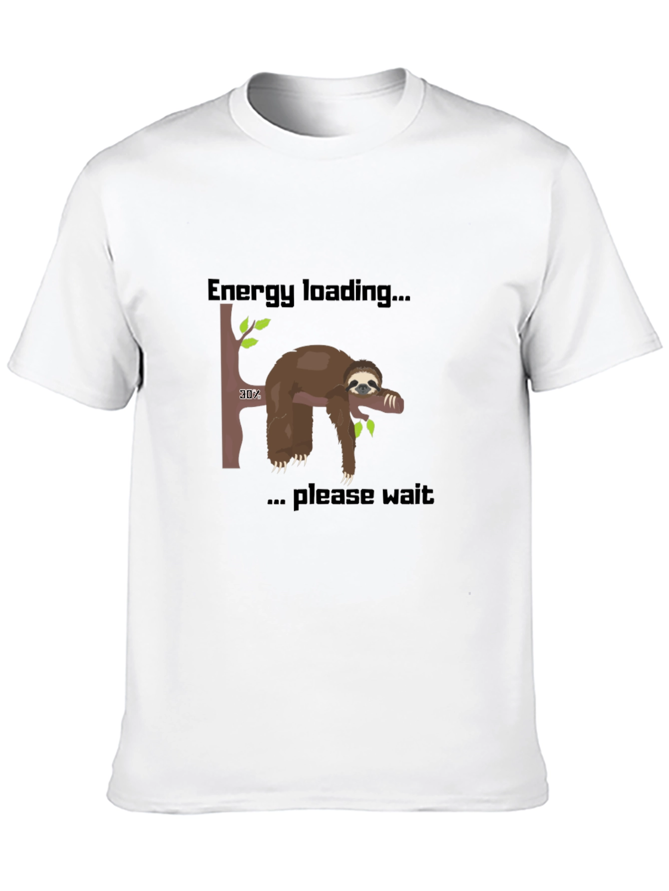 Energy Loading Sloth T-Shirt - Funny Graphic Tee