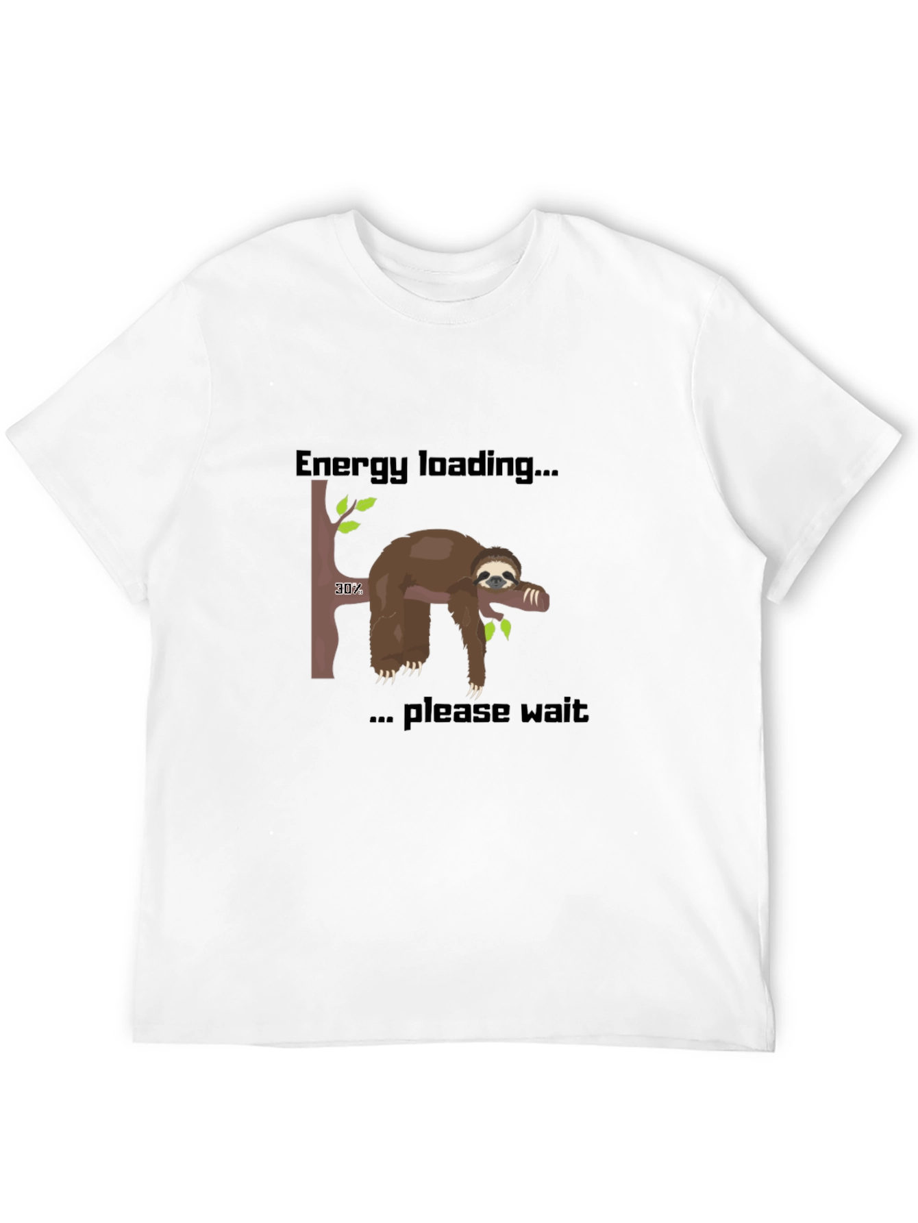 Energy Loading Sloth T-Shirt - Funny Graphic Tee