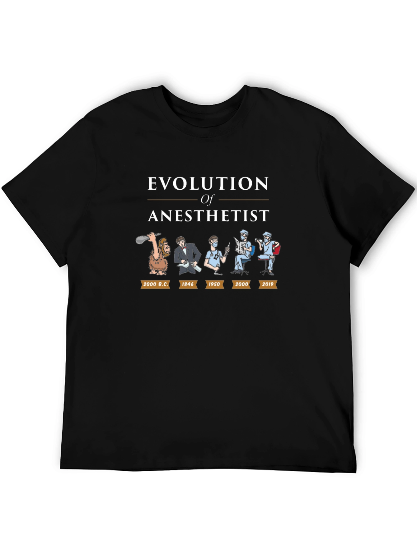 Evolution of Anesthetist Graphic Tee - Black