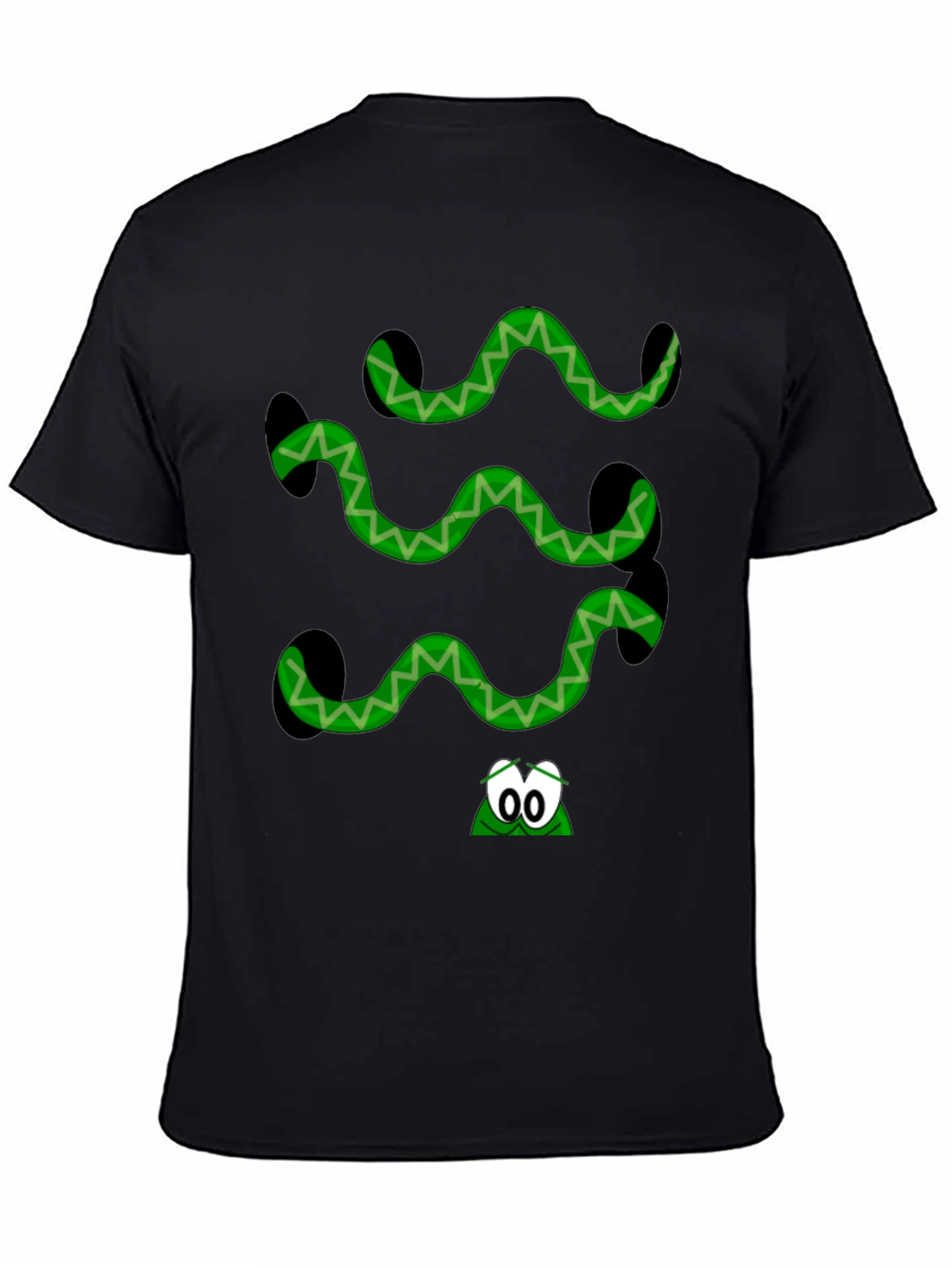Green Snake Graphic Black T-Shirt