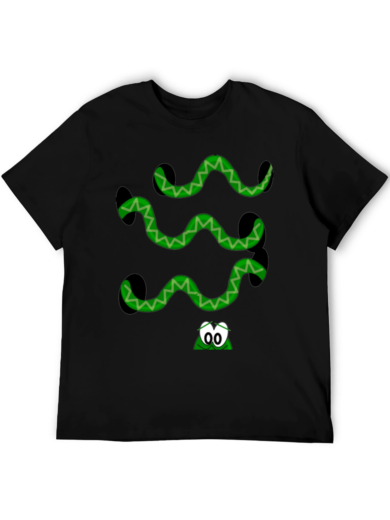 Green Snake Graphic Black T-Shirt