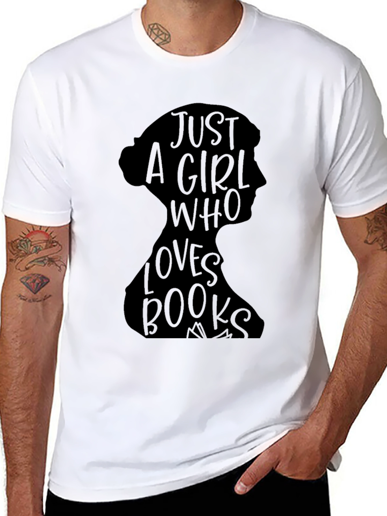 Just a Girl Who Loves Books Silhouette T-Shirt