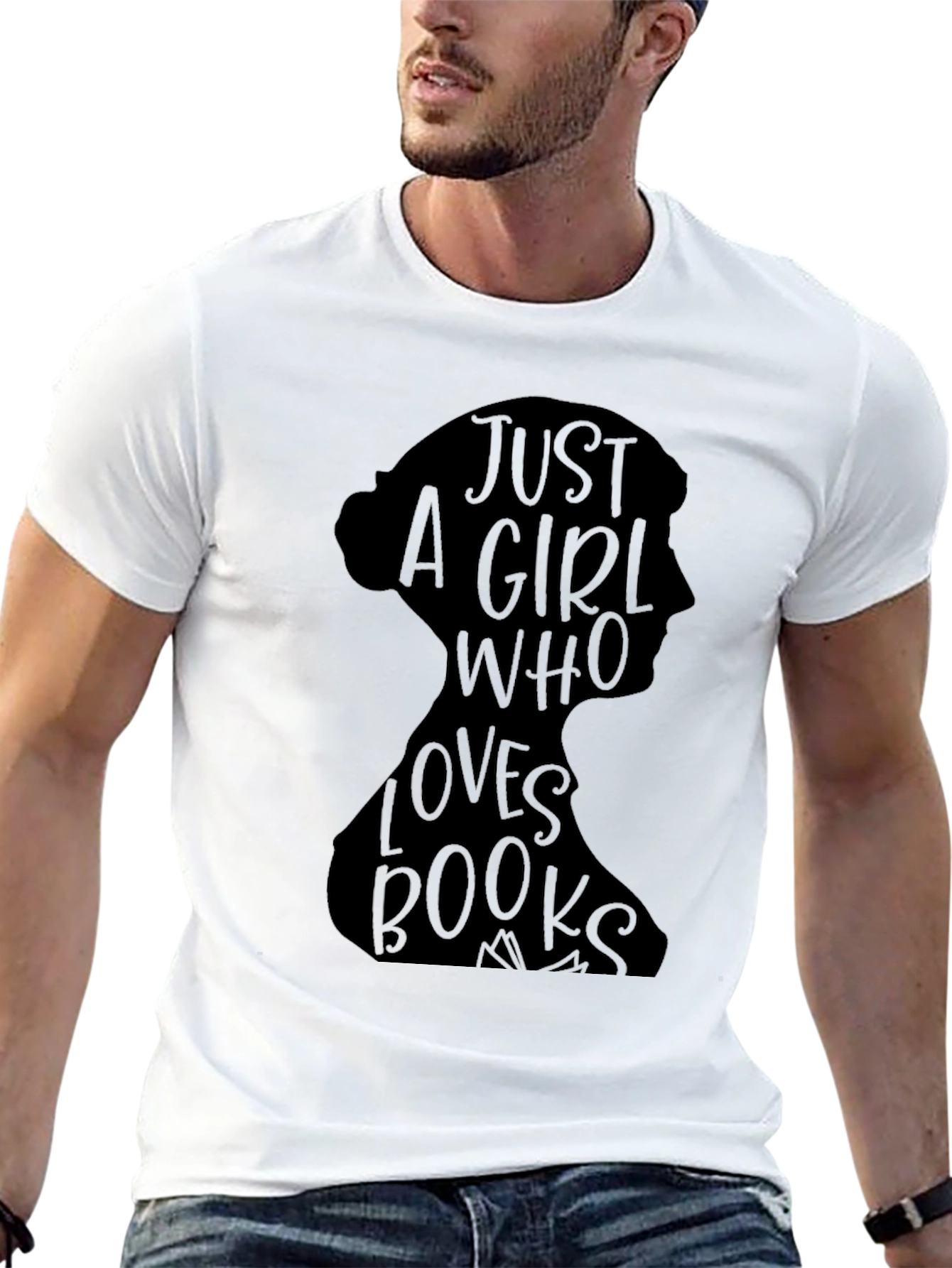 Just a Girl Who Loves Books Silhouette T-Shirt