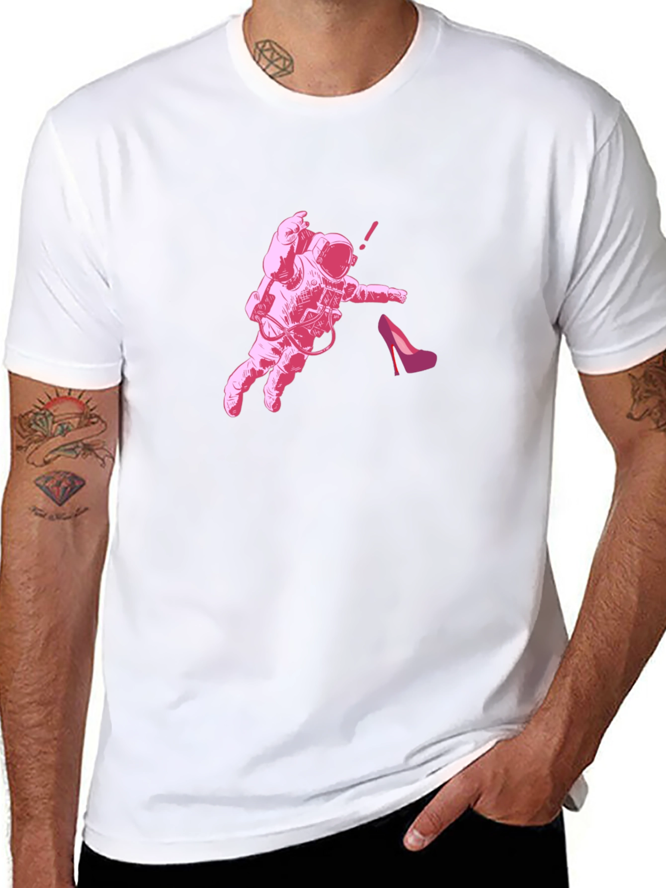 Astronaut & Heel Black Graphic Tee