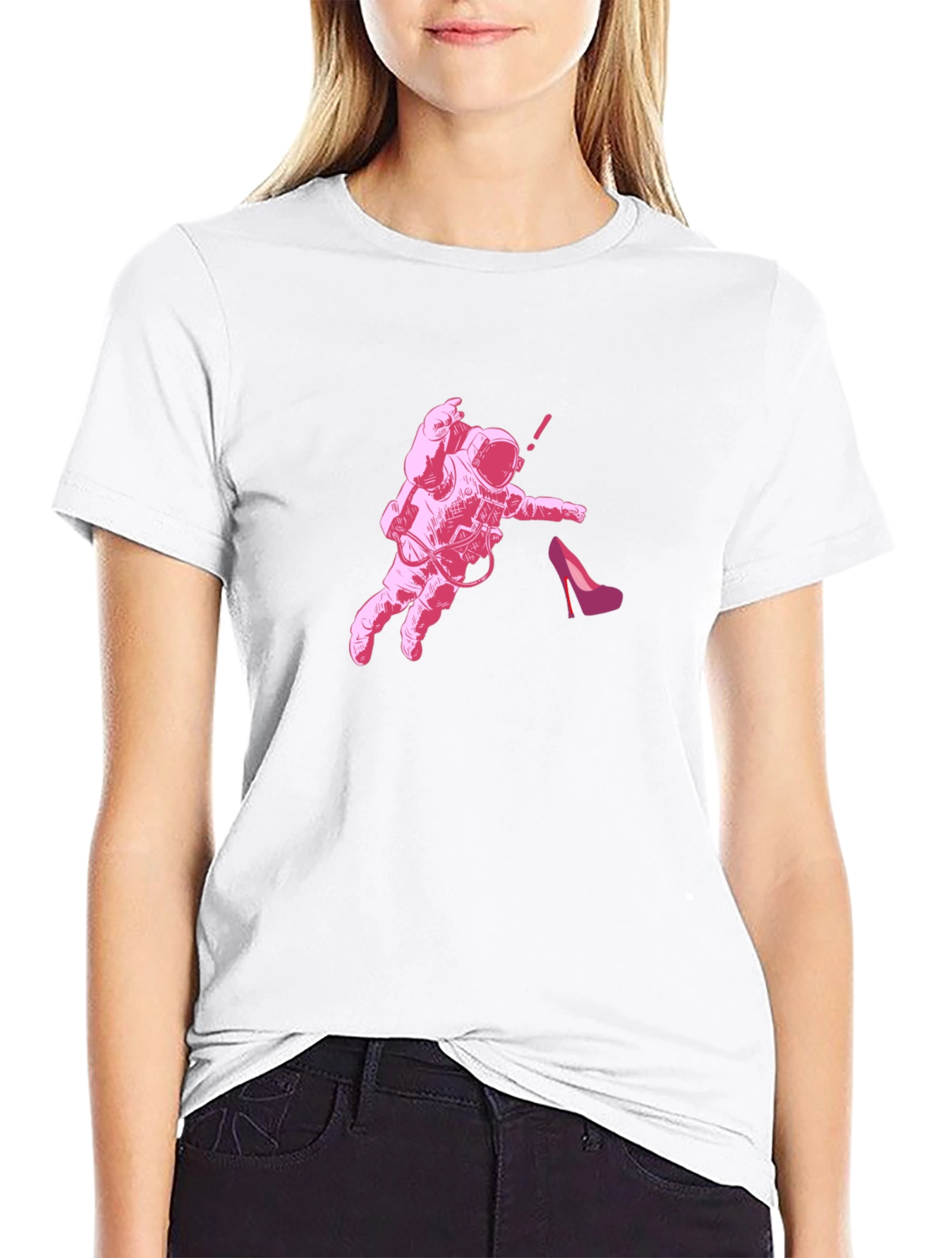 Astronaut & Heel Black Graphic Tee