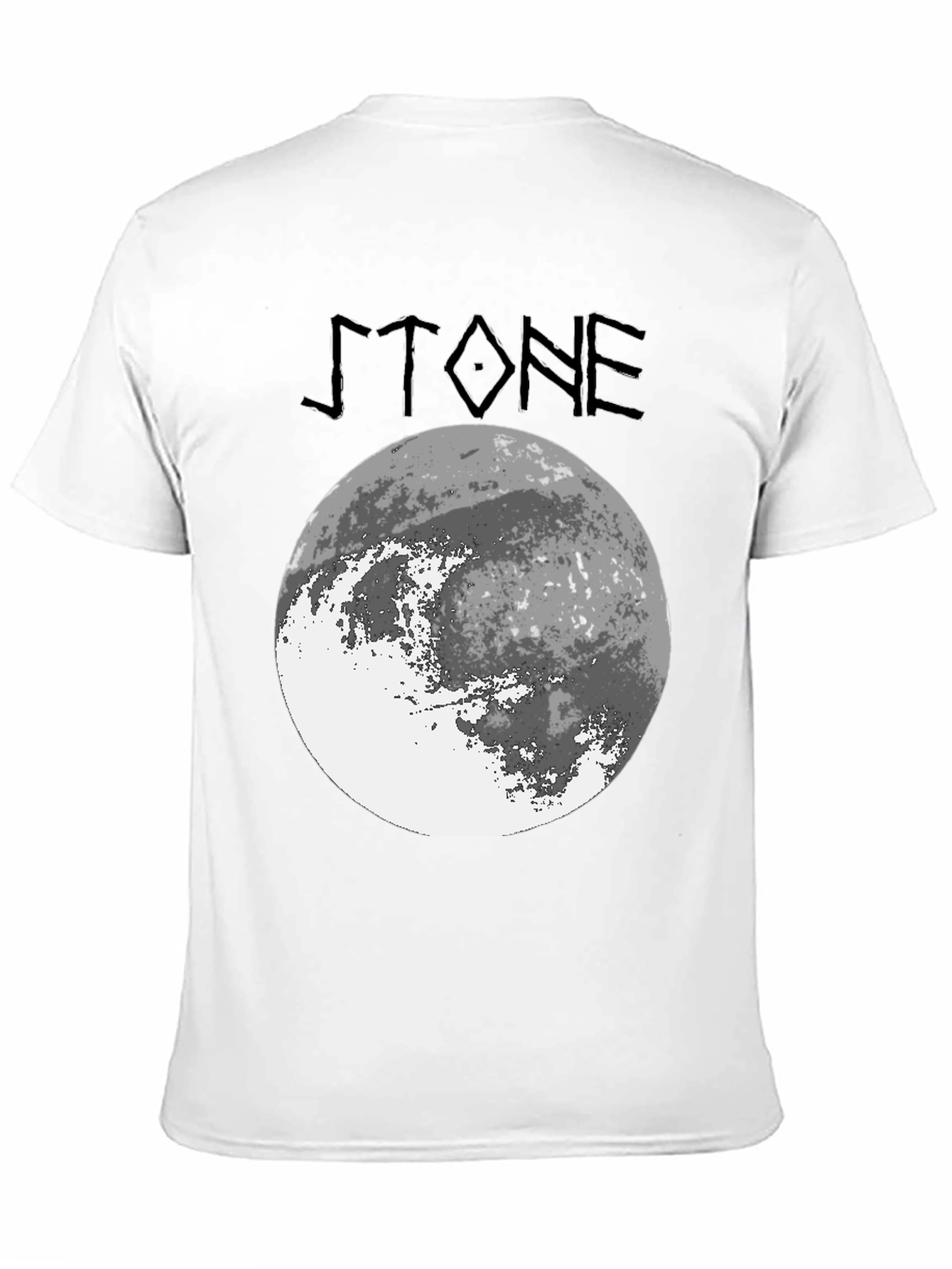 Stone Graphic Tee - Moon Design Black T-Shirt