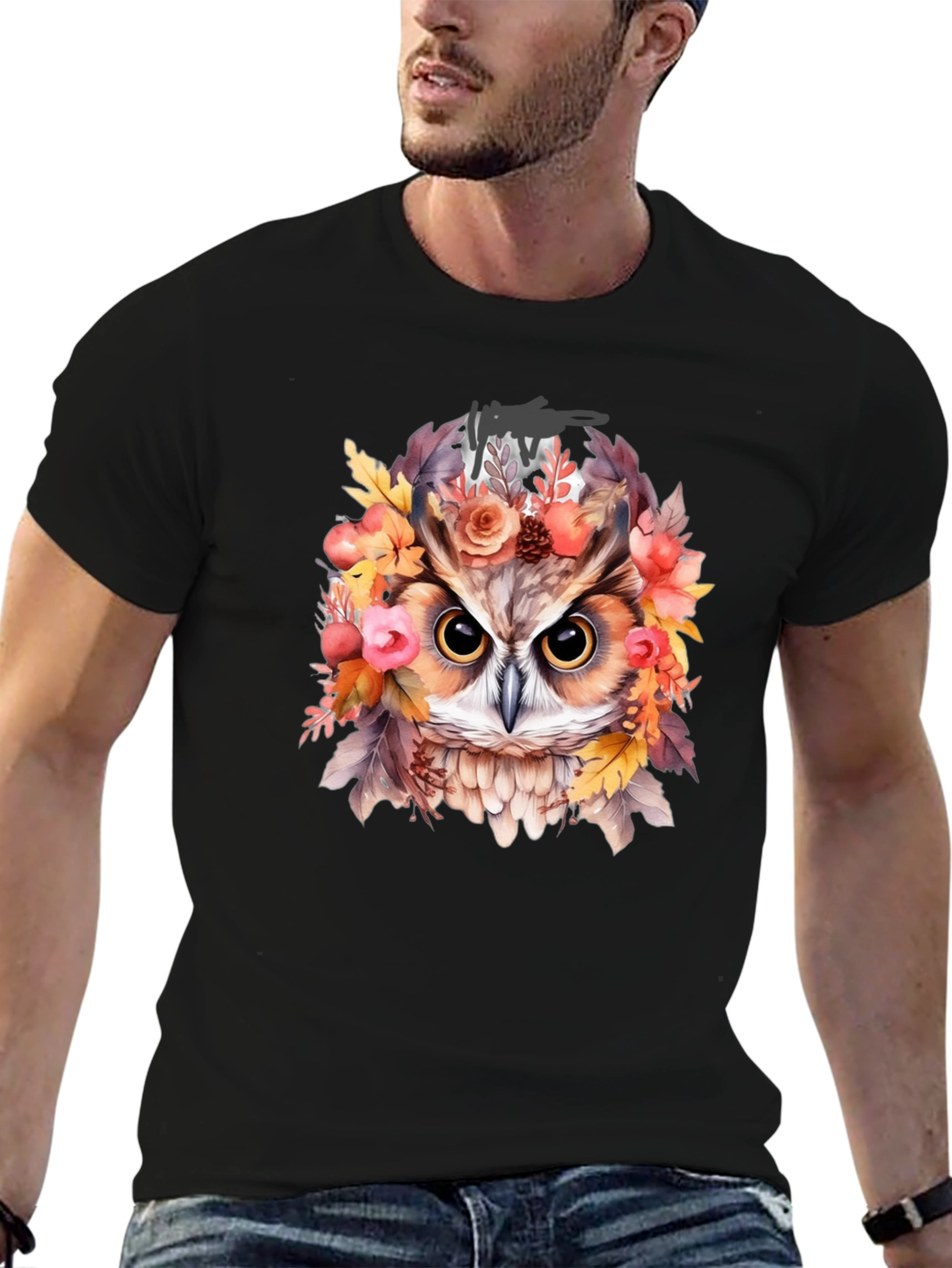 Owl Floral Graphic T-Shirt