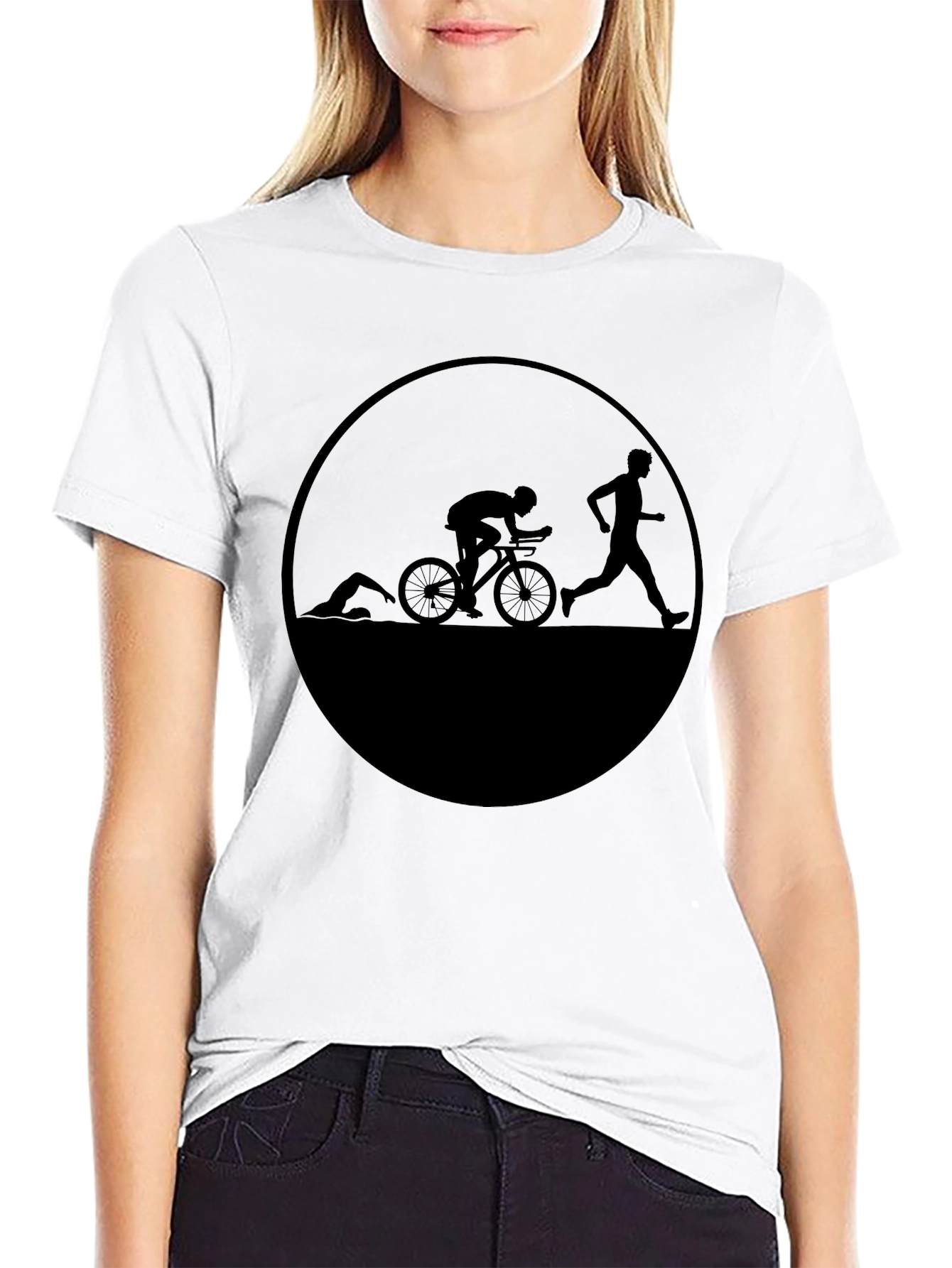 Triathlon Silhouette Graphic T-Shirt