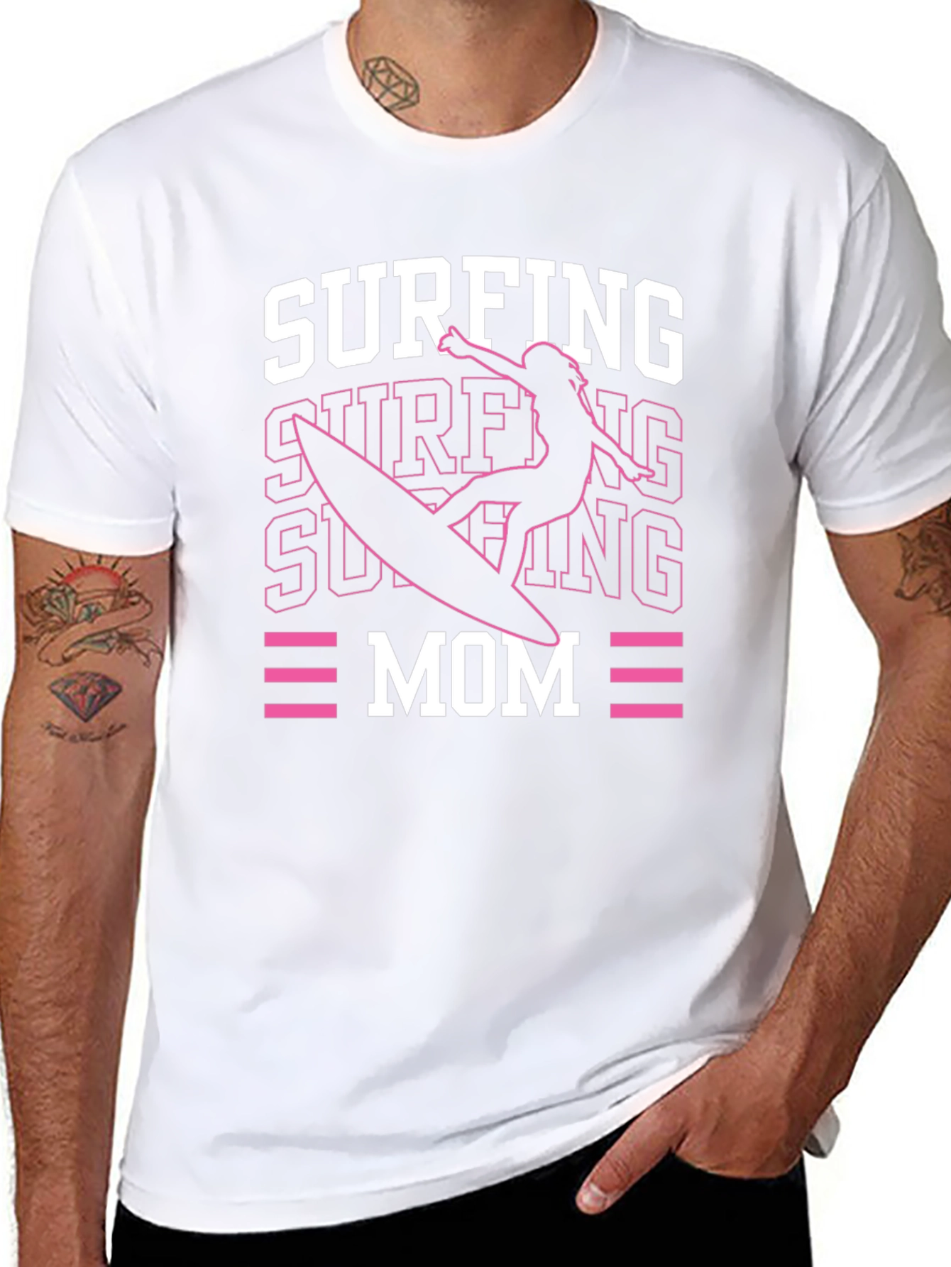 Surfing Mom Graphic T-Shirt