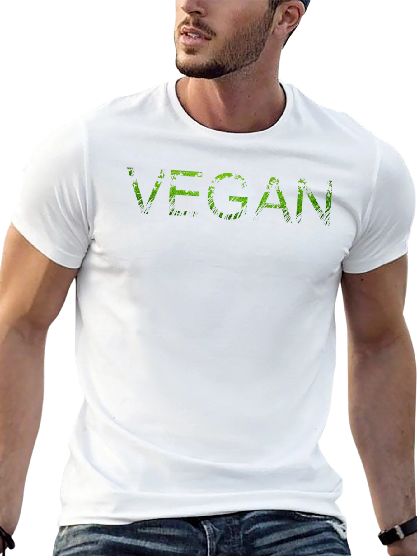 Vegan Statement T-Shirt - Distressed Graphic Tee