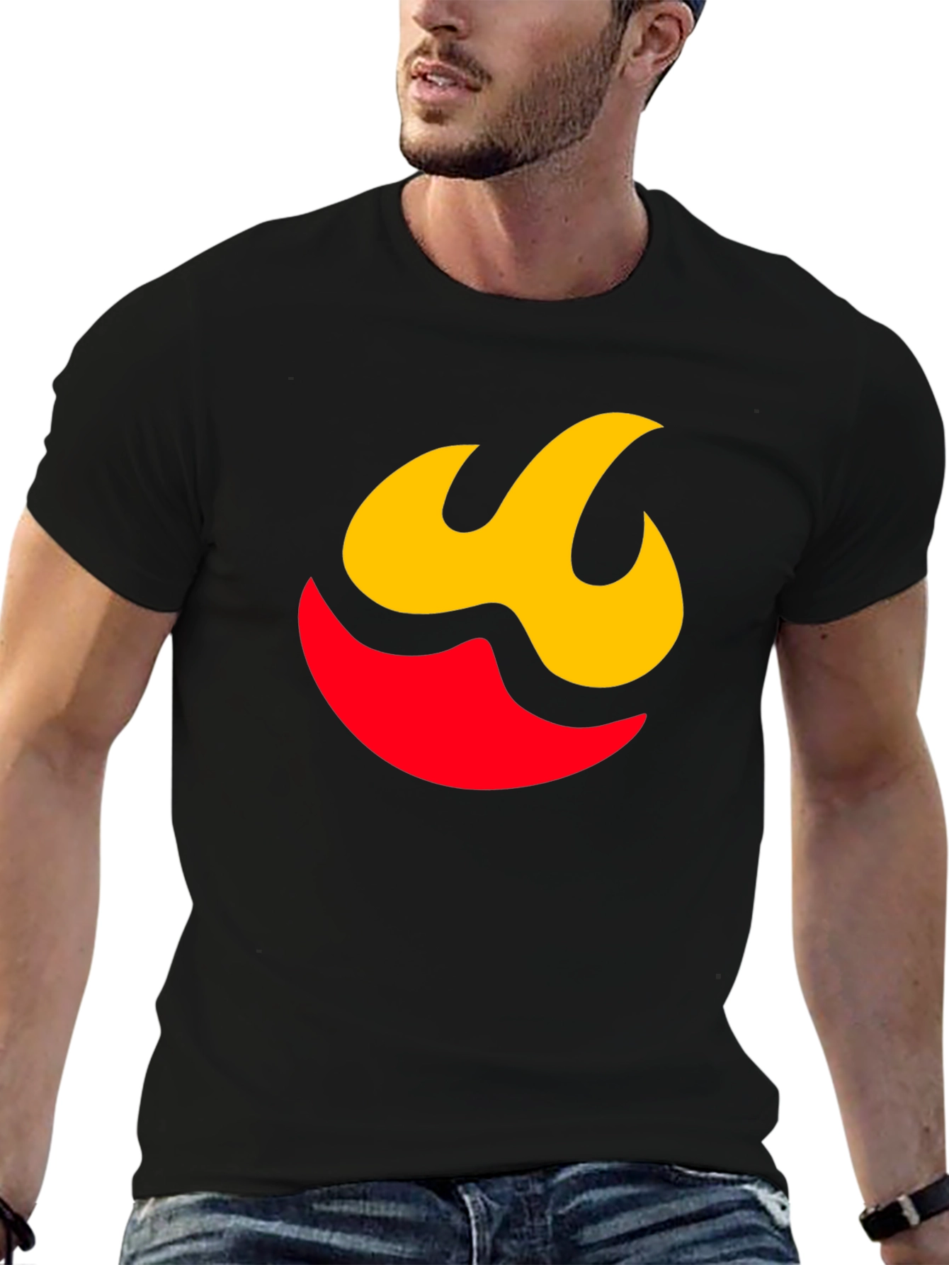 Flame Graphic Tee - Modern Black Shirt