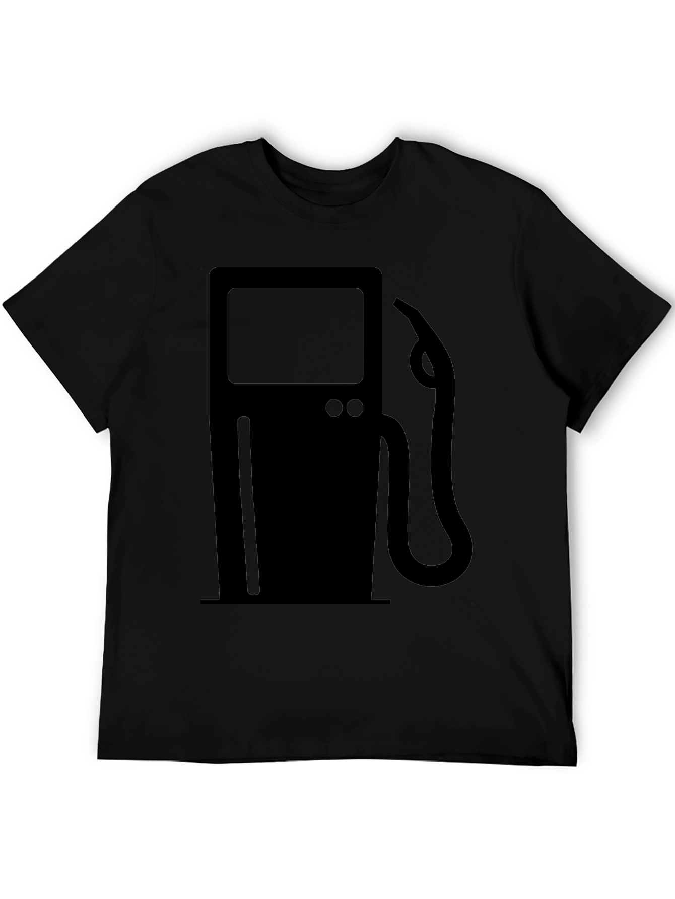 Gas Pump Graphic Tee - Black Cotton Comfort