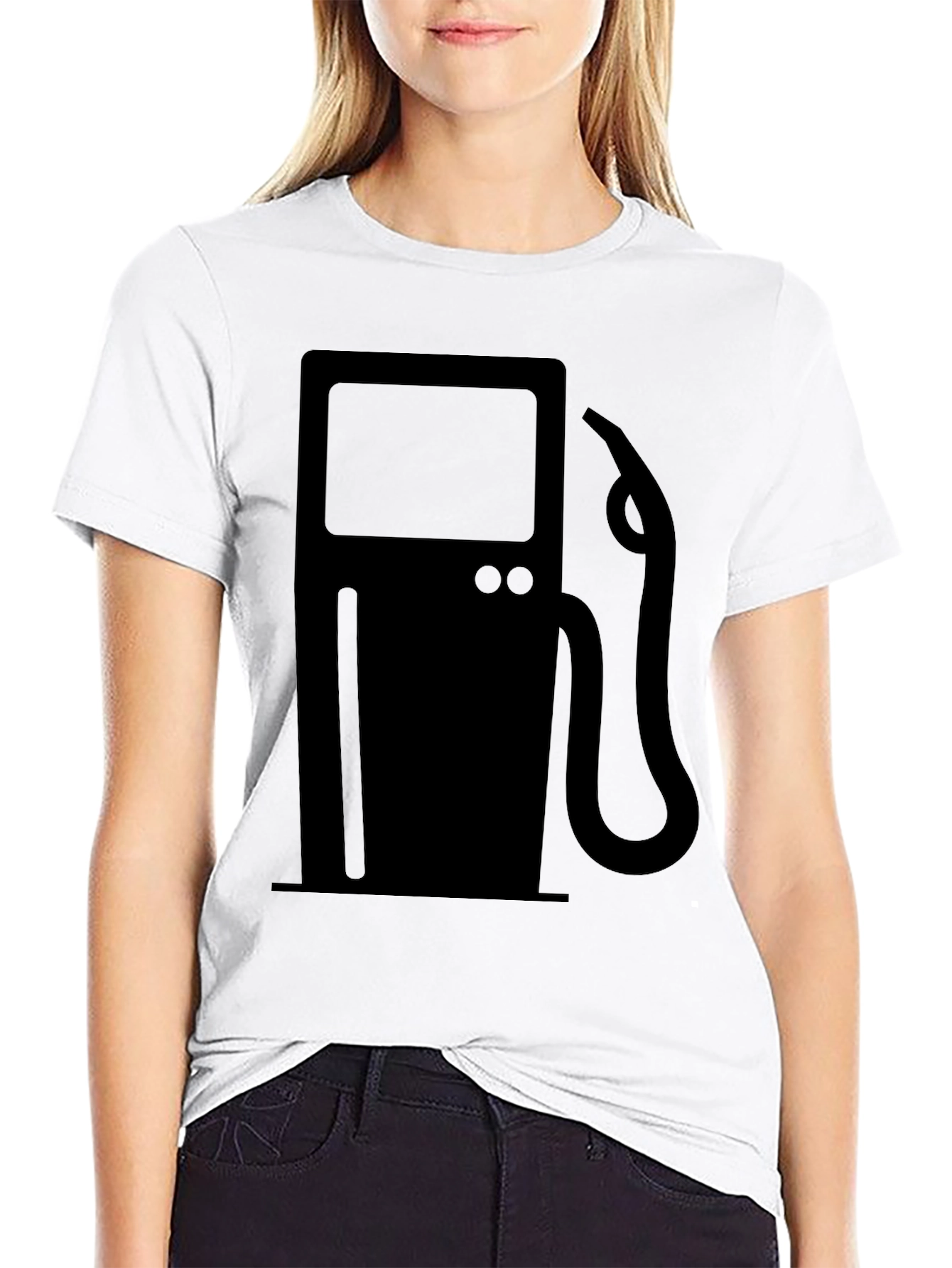 Gas Pump Graphic Tee - Black Cotton Comfort
