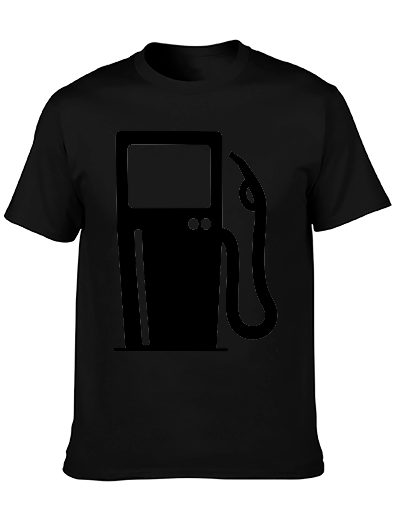 Gas Pump Graphic Tee - Black Cotton Comfort