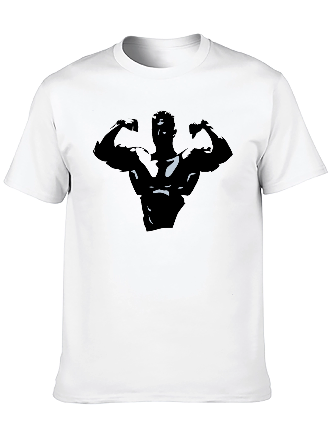 Bodybuilder Graphic Tee - Black Cotton Shirt