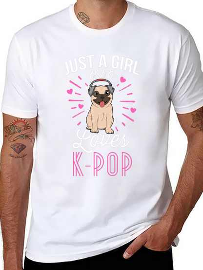 Girl Loves K-Pop Pug T-Shirt