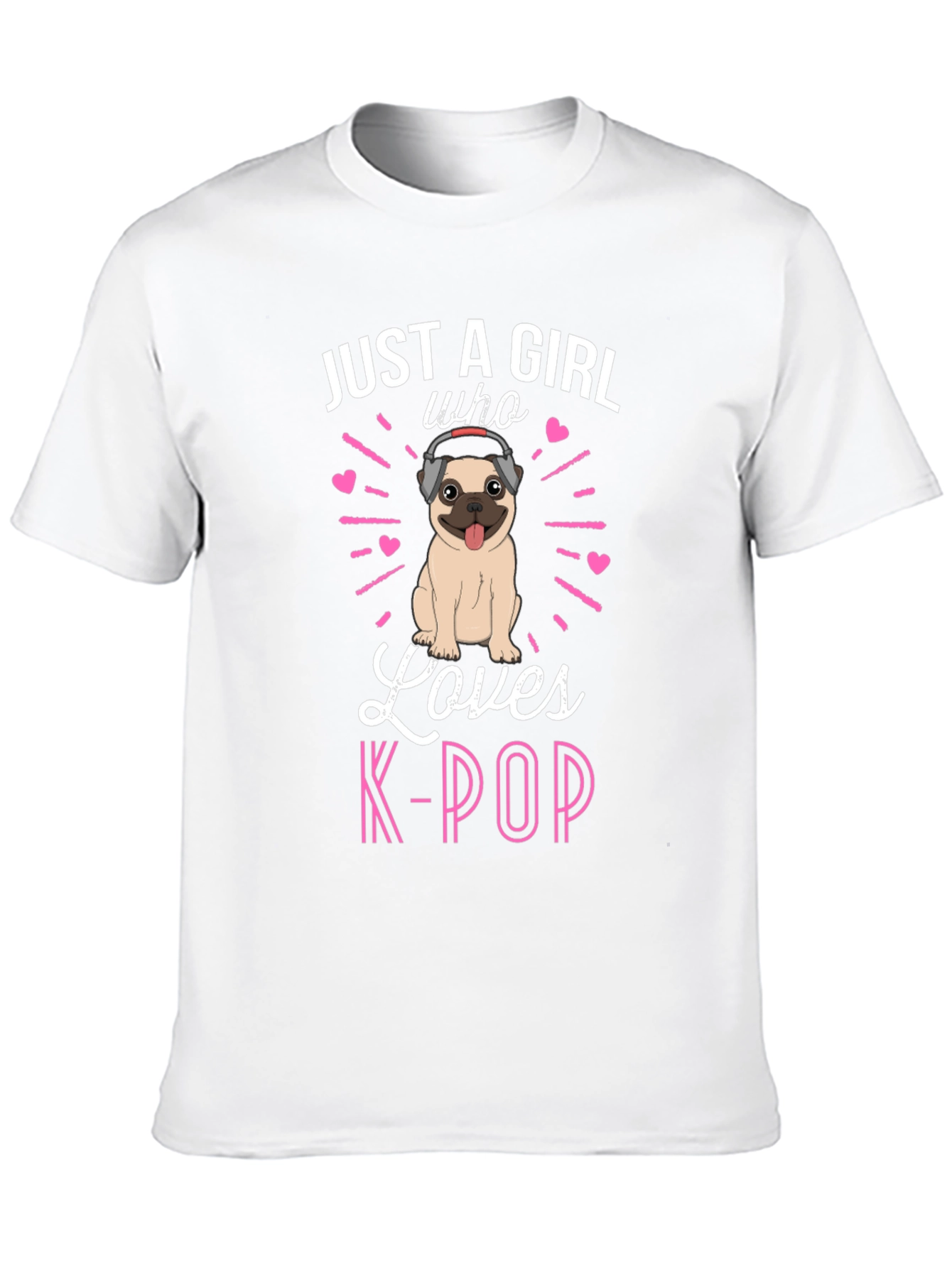 Girl Loves K-Pop Pug T-Shirt