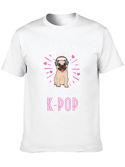 Girl Loves K-Pop Pug T-Shirt
