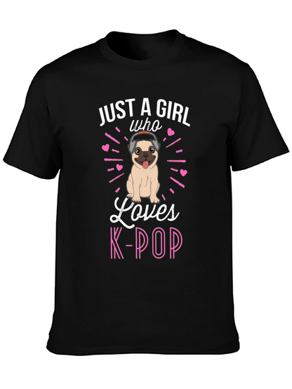 Girl Loves K-Pop Pug T-Shirt