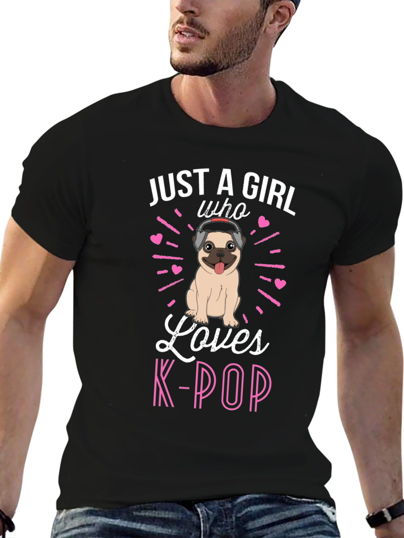 Girl Loves K-Pop Pug T-Shirt