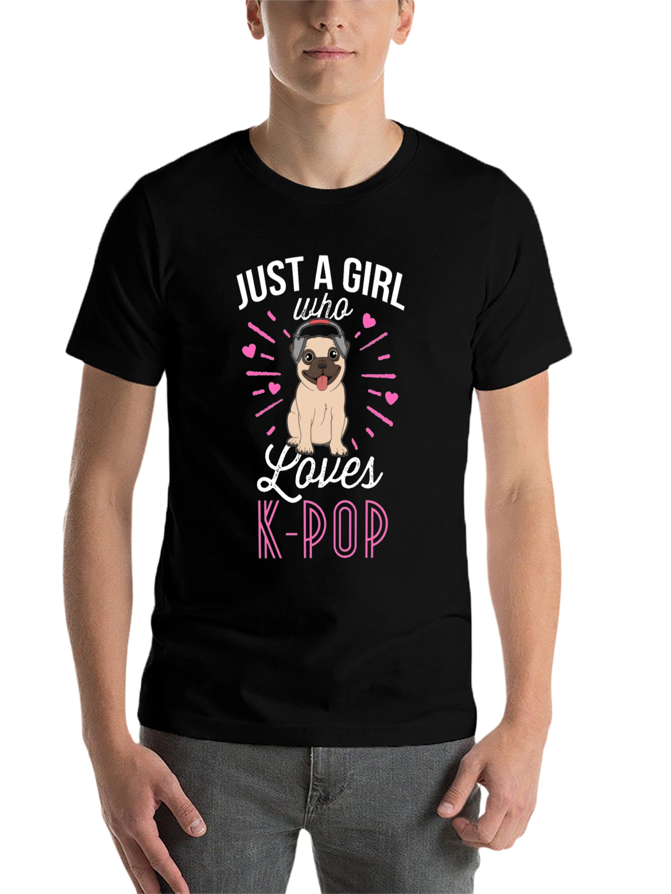 Girl Loves K-Pop Pug T-Shirt