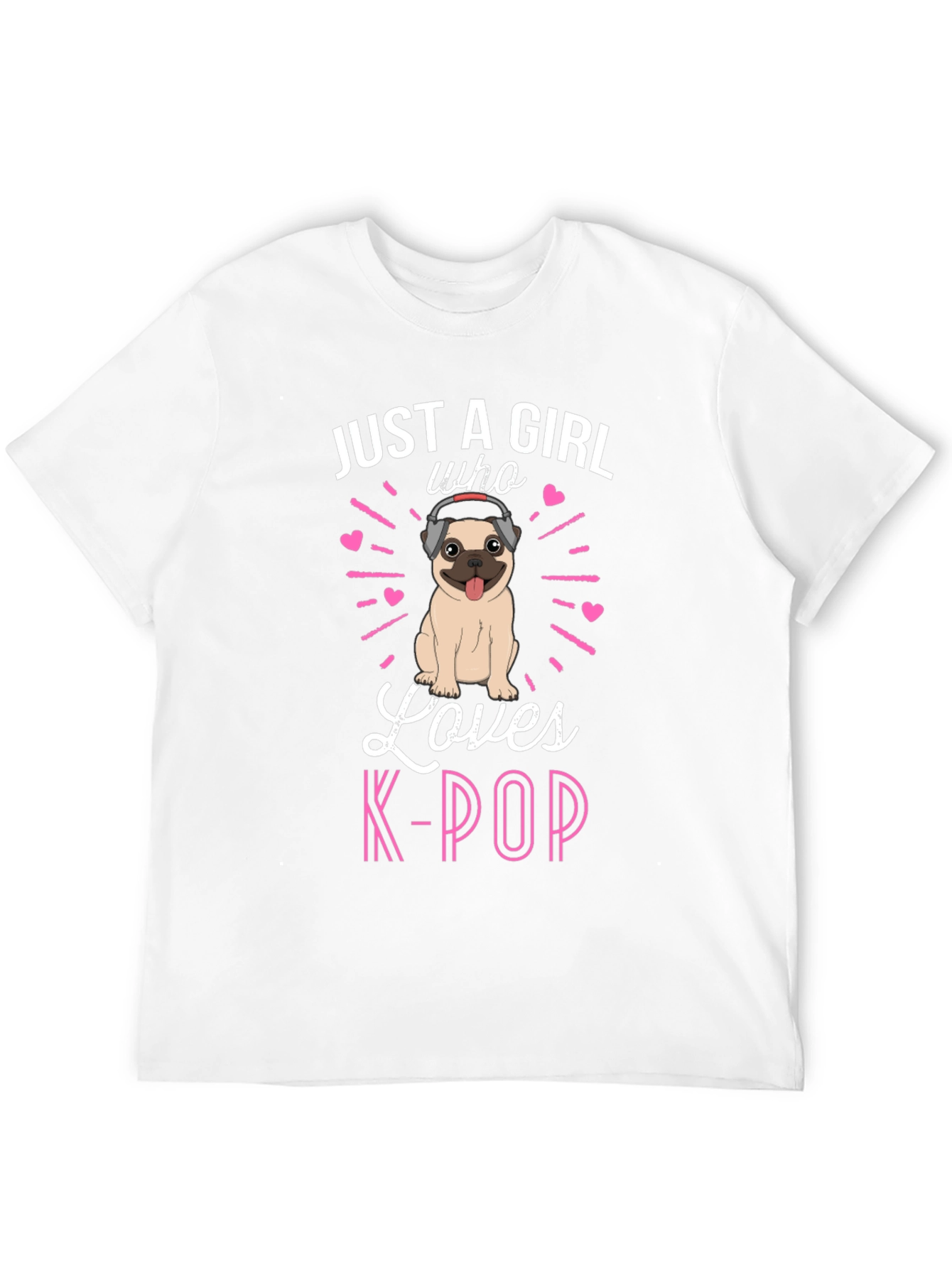 Girl Loves K-Pop Pug T-Shirt