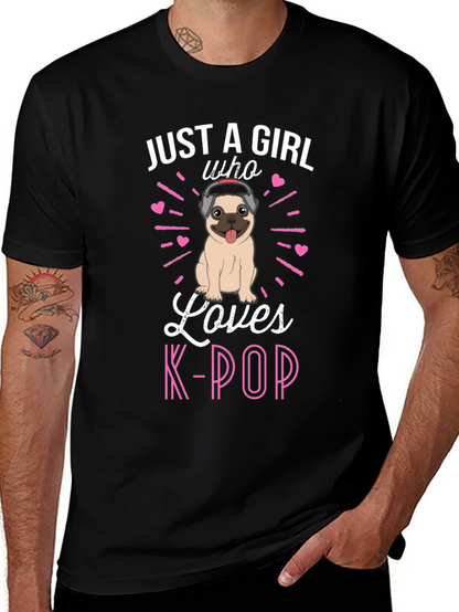 Girl Loves K-Pop Pug T-Shirt