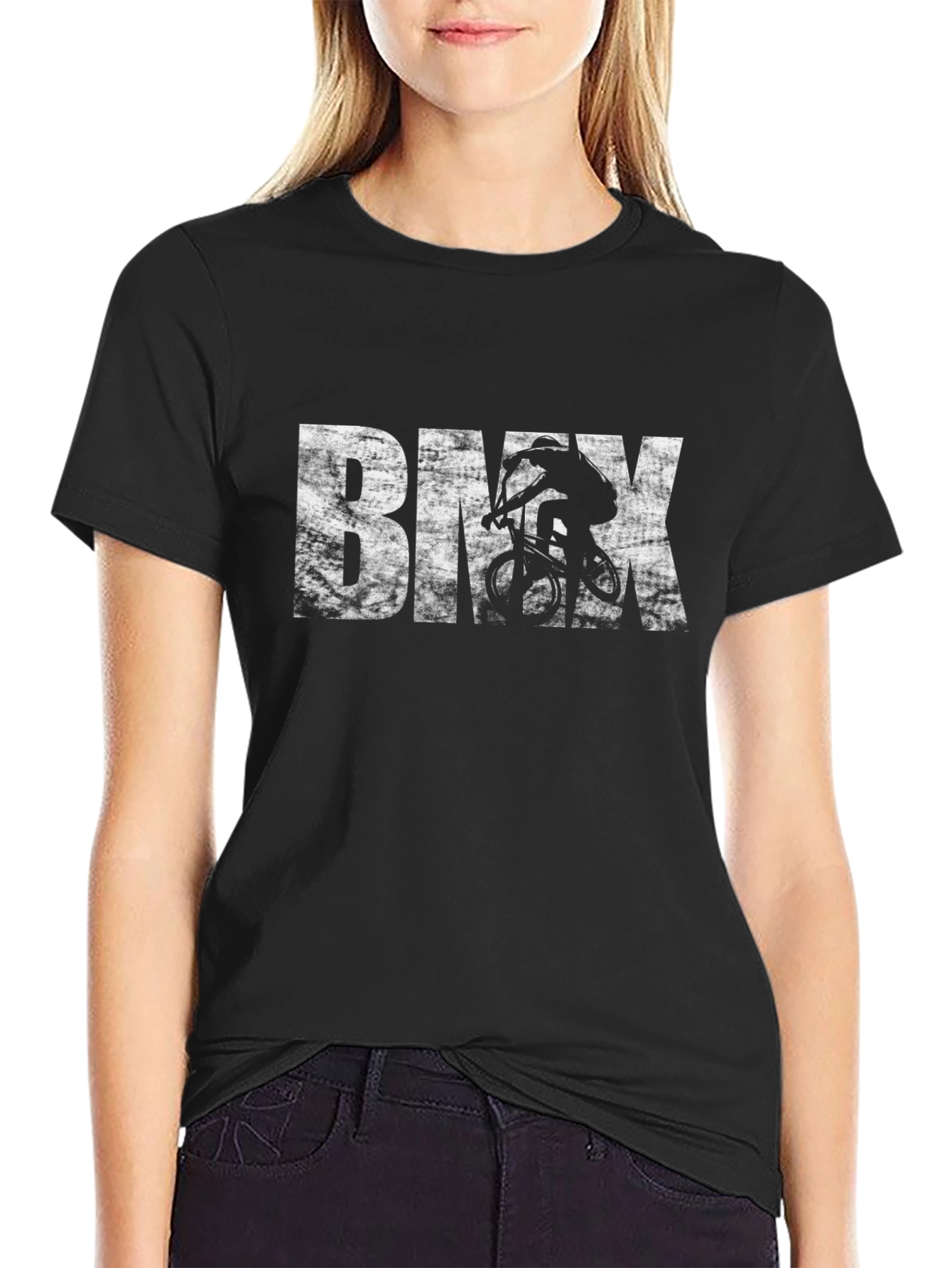 BMX Rider Graphic Tee - Black Cotton T-Shirt