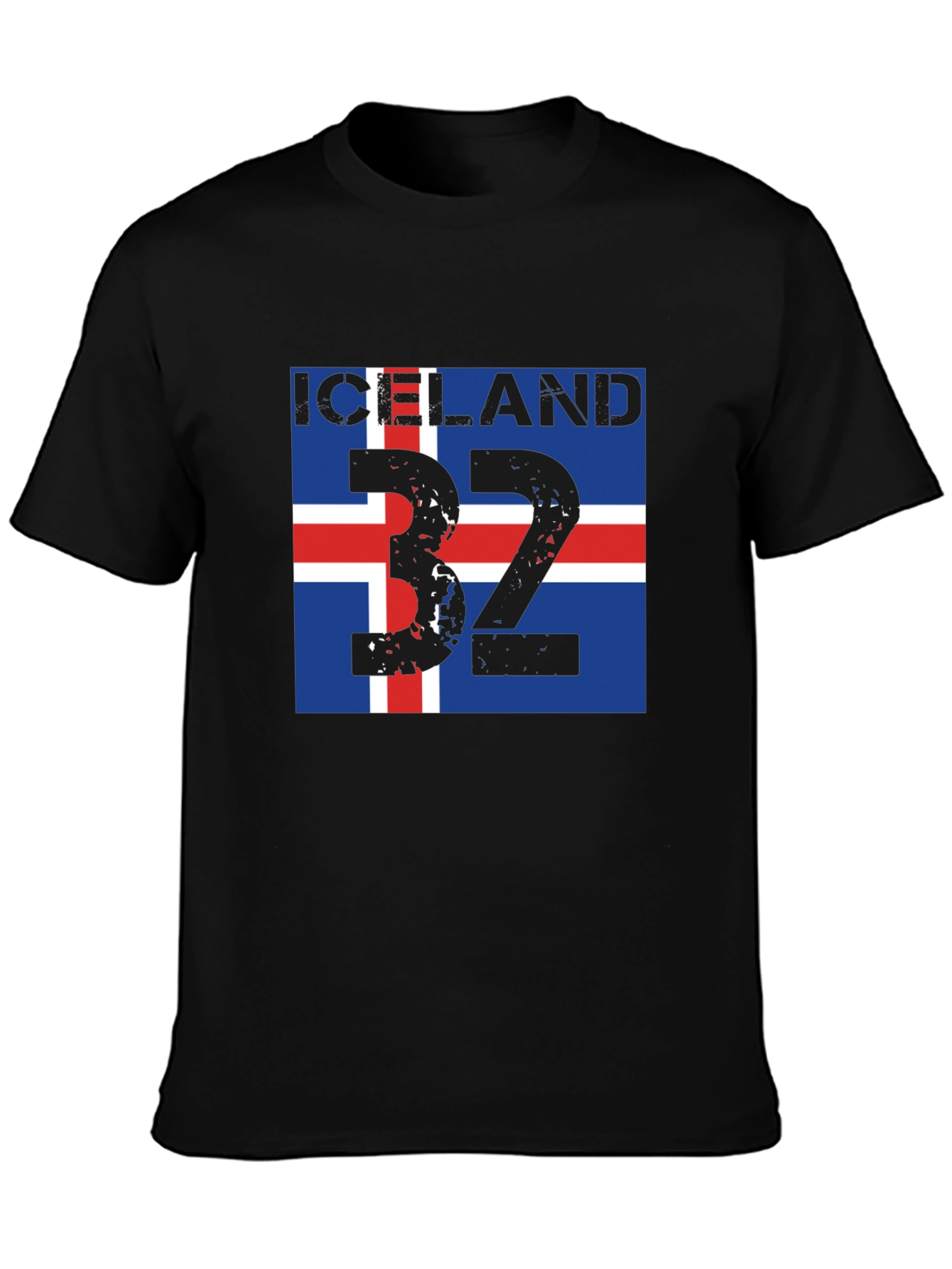 Iceland Flag T-Shirt - Black Graphic Tee