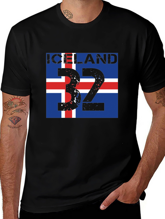 Iceland Flag T-Shirt - Black Graphic Tee